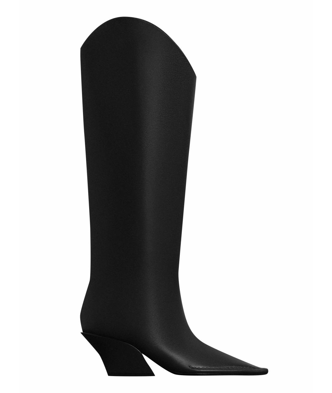 MUGLER Черные кожаные сапоги, фото 1