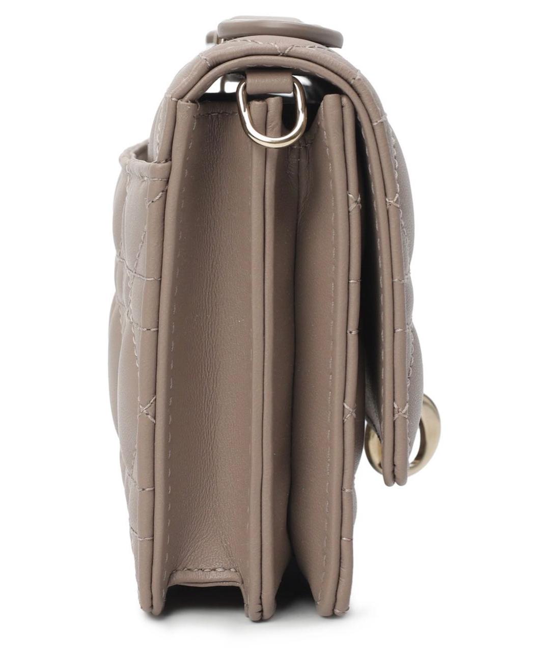 CHRISTIAN DIOR Бежевая кожаная сумка через плечо, фото 4