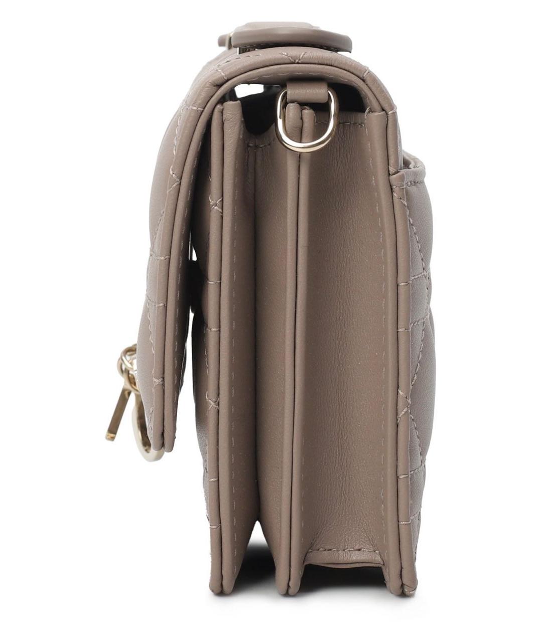 CHRISTIAN DIOR Бежевая кожаная сумка через плечо, фото 5