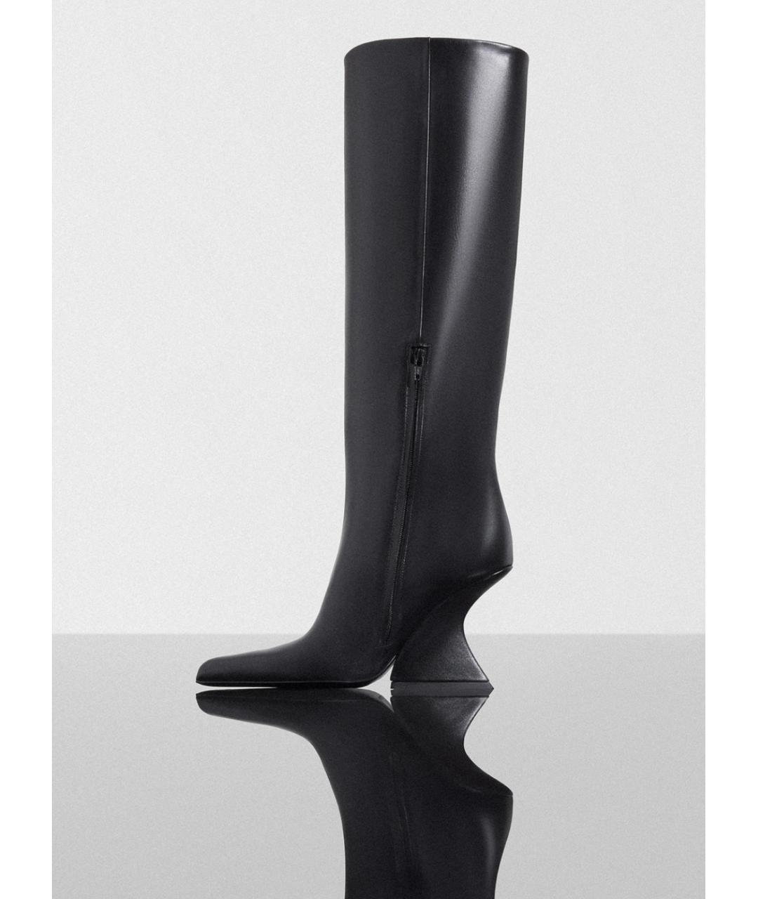 MUGLER Черные кожаные сапоги, фото 2