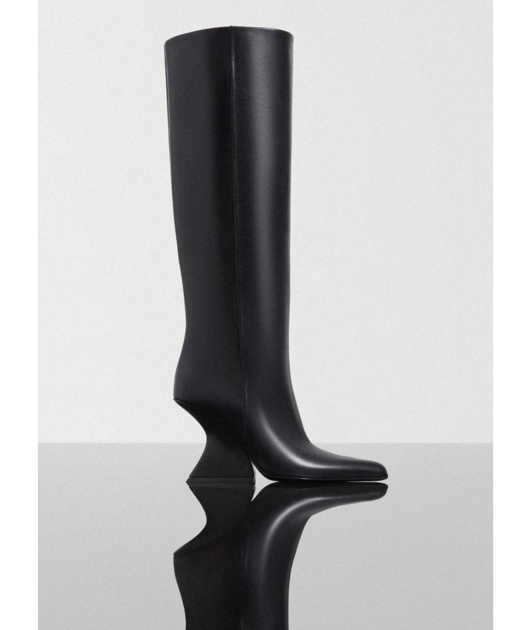 MUGLER Черные кожаные сапоги, фото 5