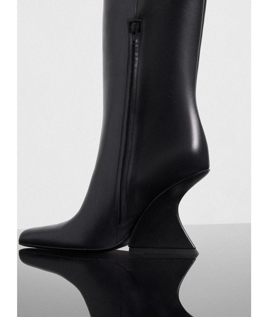 MUGLER Черные кожаные сапоги, фото 3