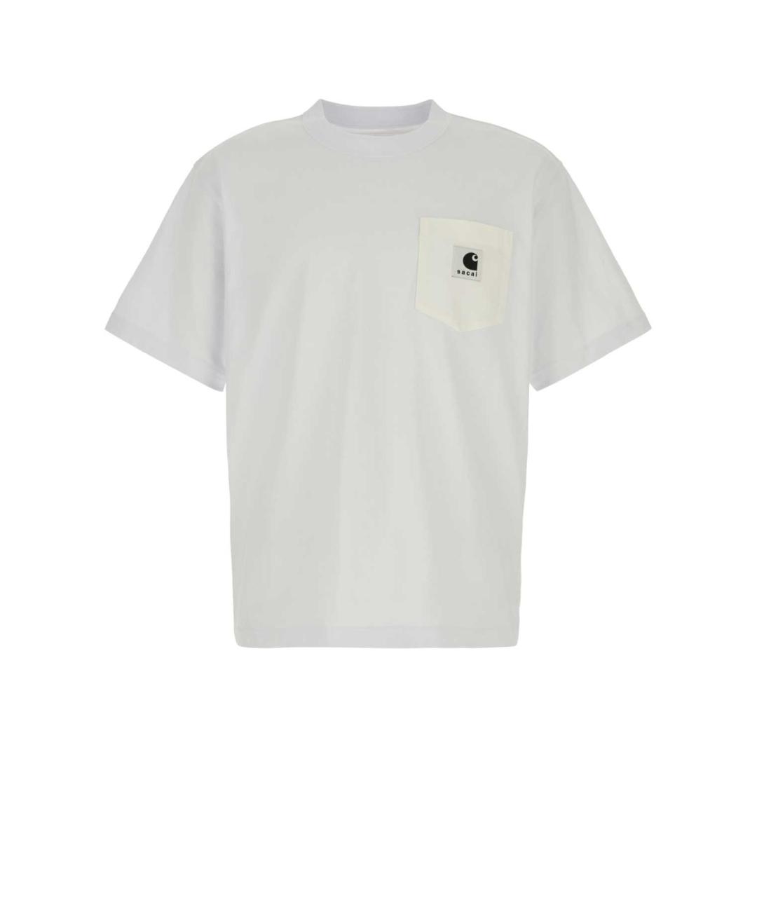 SACAI Белая хлопковая футболка, фото 1