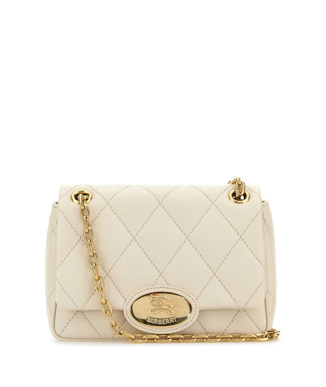 BURBERRY Белая кожаная сумка через плечо, фото 1
