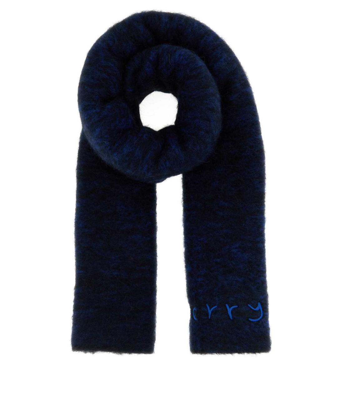 BURBERRY Темно-синий шерстяной шарф, фото 1