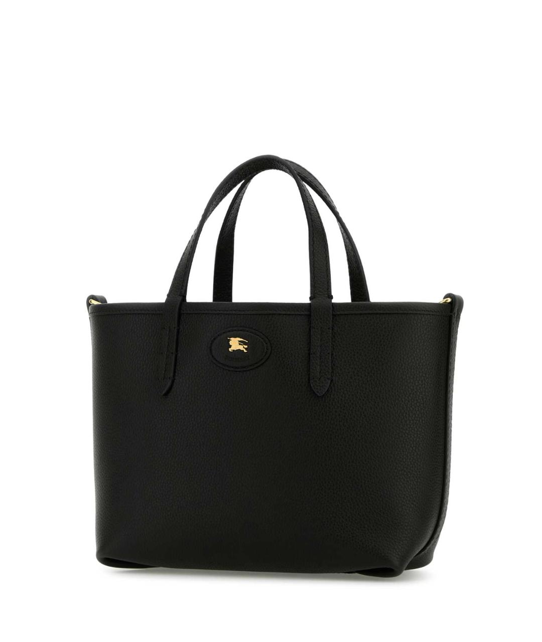 BURBERRY Черная кожаная сумка тоут, фото 2