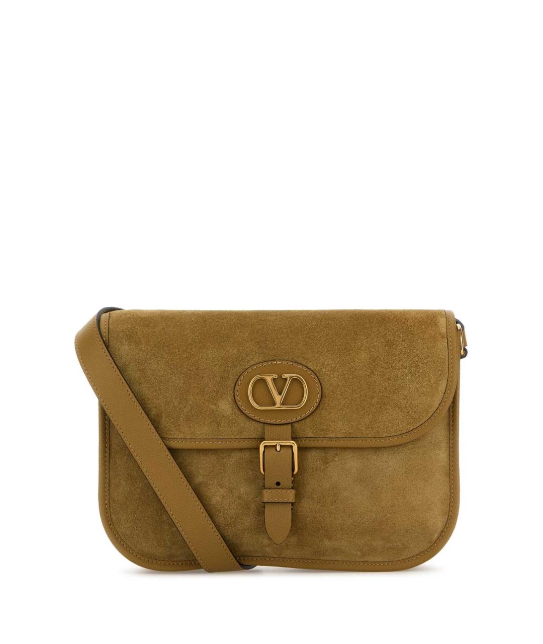 VALENTINO Бежевая замшевая сумка на плечо, фото 1