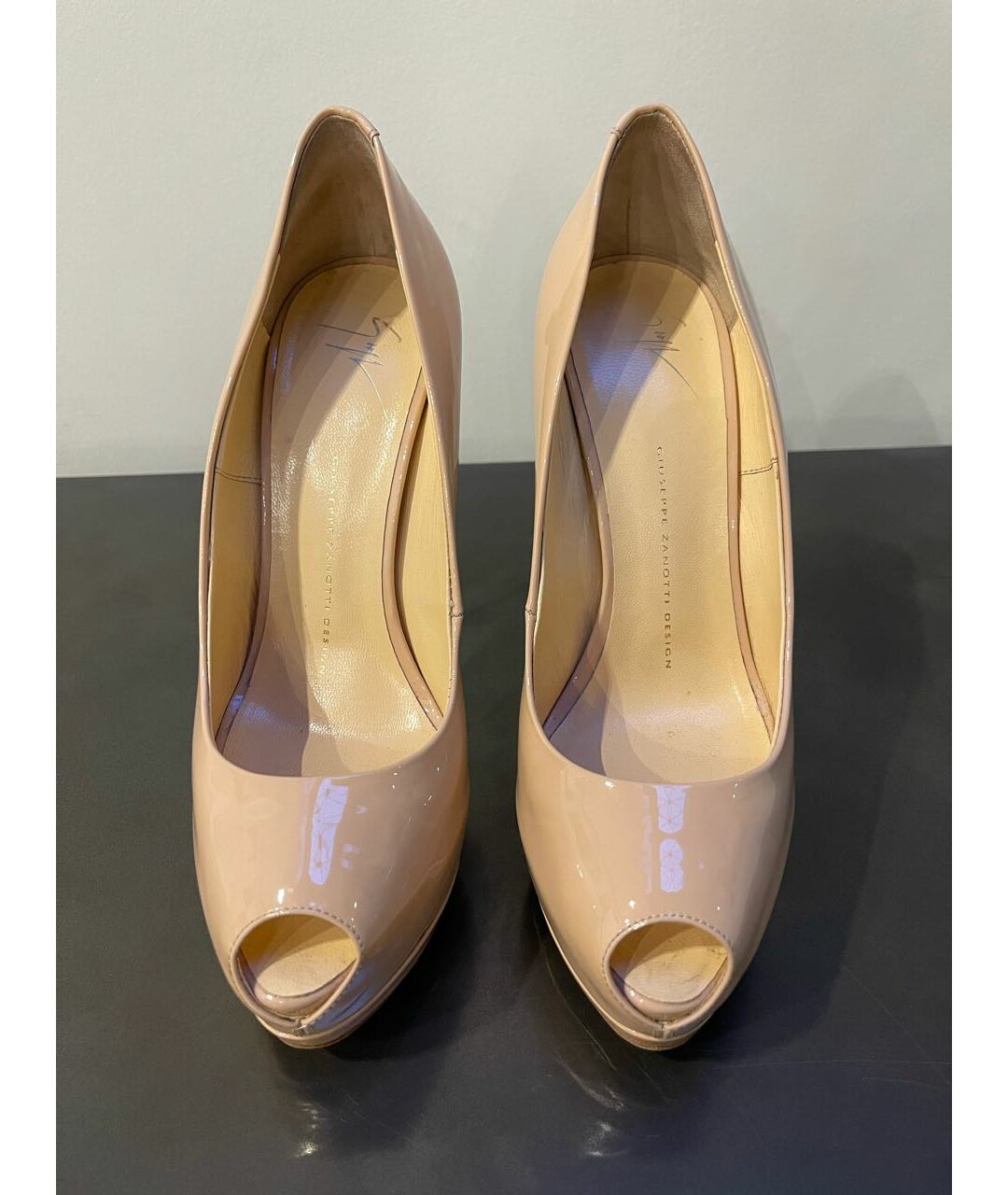 GIUSEPPE ZANOTTI DESIGN Бежевые туфли из лакированной кожи, фото 2