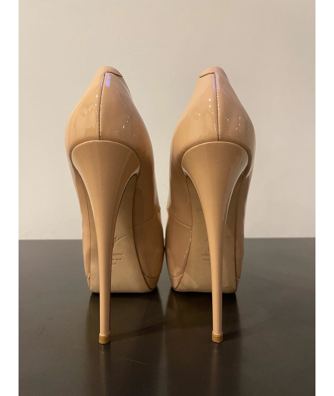 GIUSEPPE ZANOTTI DESIGN Бежевые туфли из лакированной кожи, фото 4