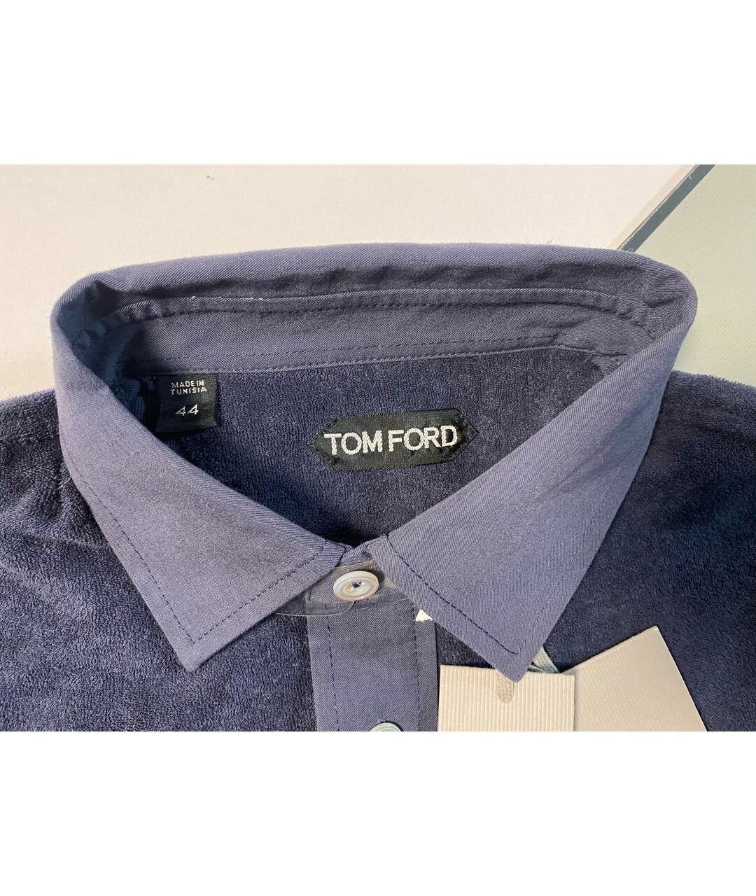 TOM FORD Синее хлопковое поло с коротким рукавом, фото 3