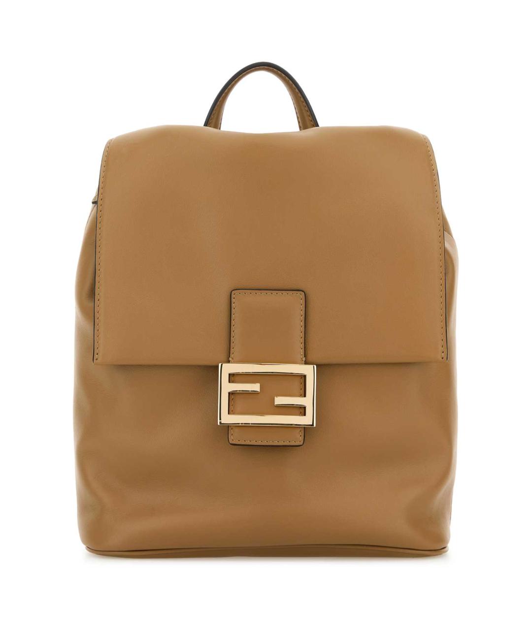 FENDI Бежевый кожаный рюкзак, фото 1