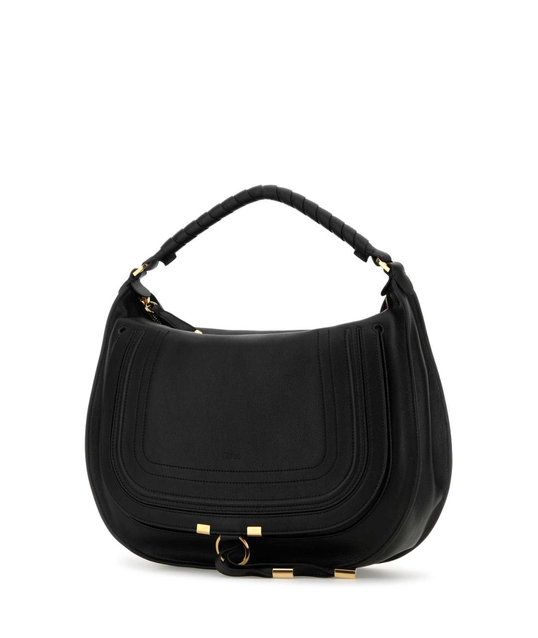CHLOE Черная кожаная сумка с короткими ручками, фото 2