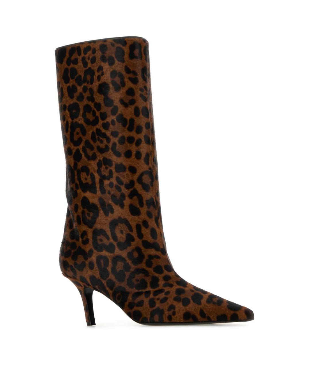 Amina Muaddi Коричневые кожаные сапоги, фото 2