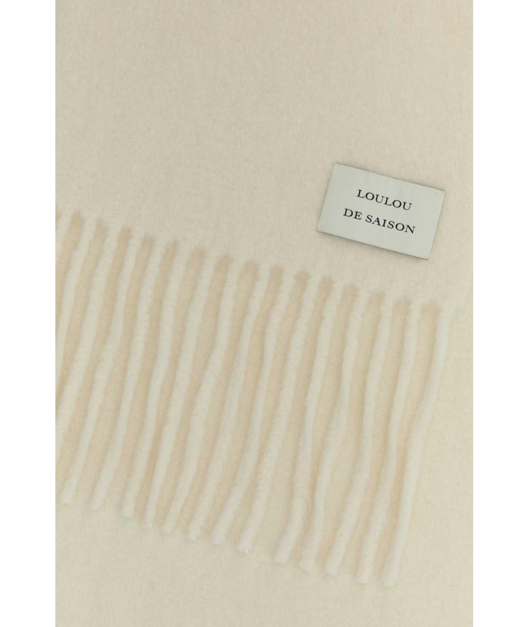 LOULOU STUDIO Белый шерстяной шарф, фото 2