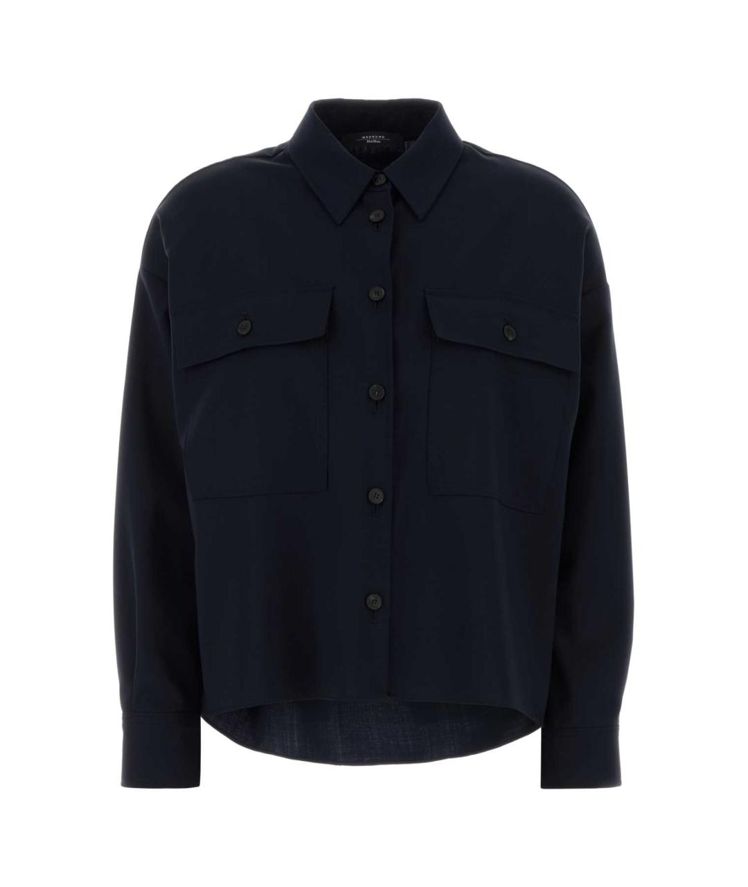 WEEKEND MAX MARA Синяя шерстяная рубашка, фото 1