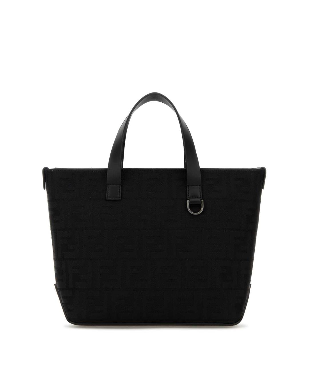 FENDI Черная тканевая сумка тоут, фото 1