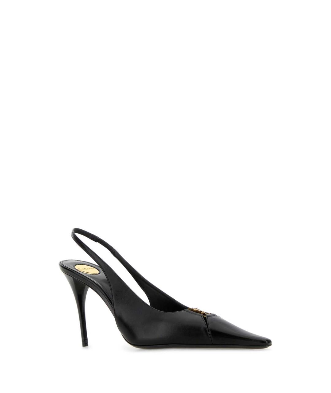 SAINT LAURENT Черные кожаные туфли, фото 2