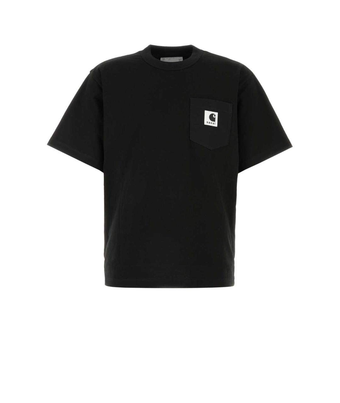 SACAI Черная хлопковая футболка, фото 1