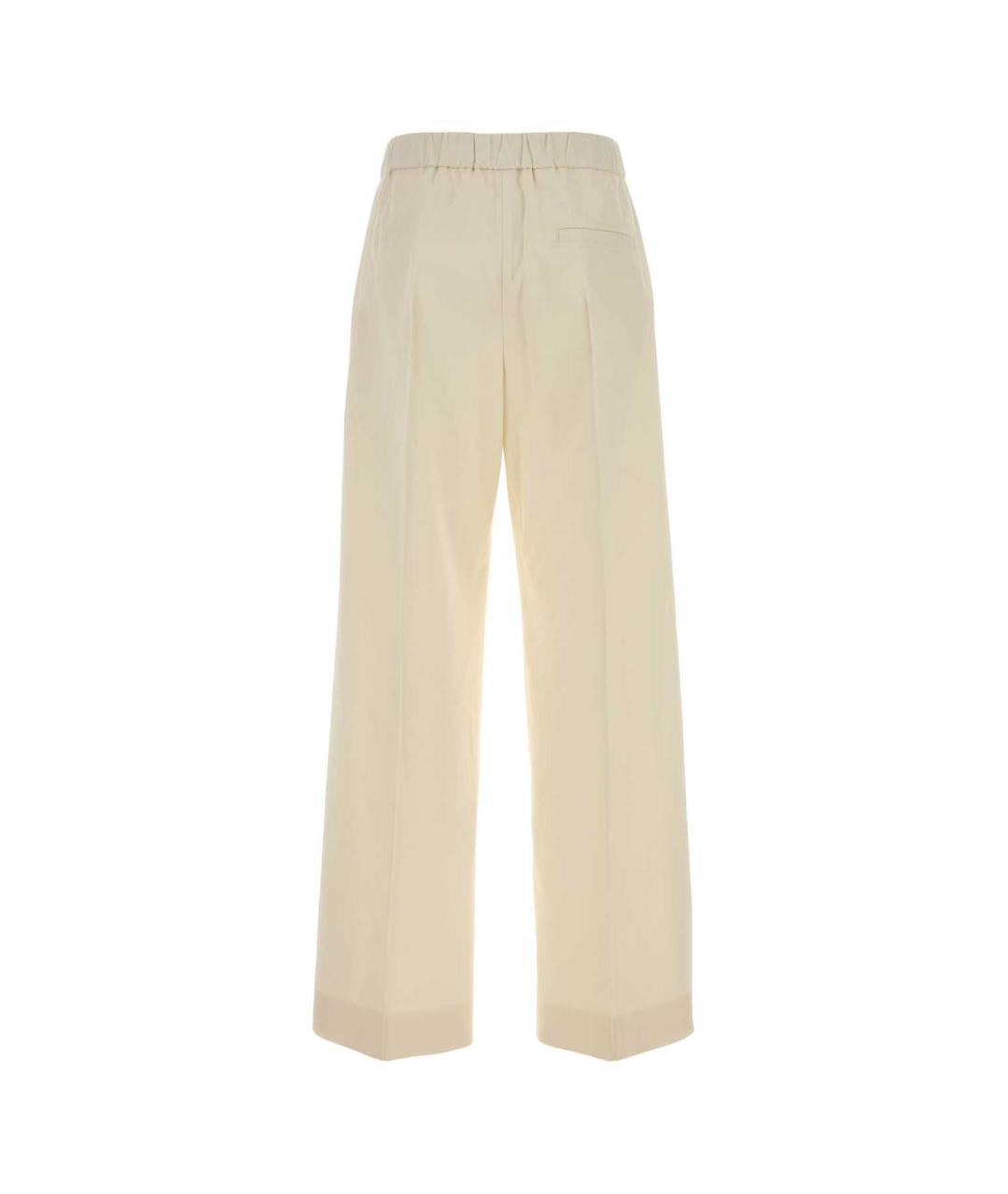 JIL SANDER Белые хлопковые прямые брюки, фото 2