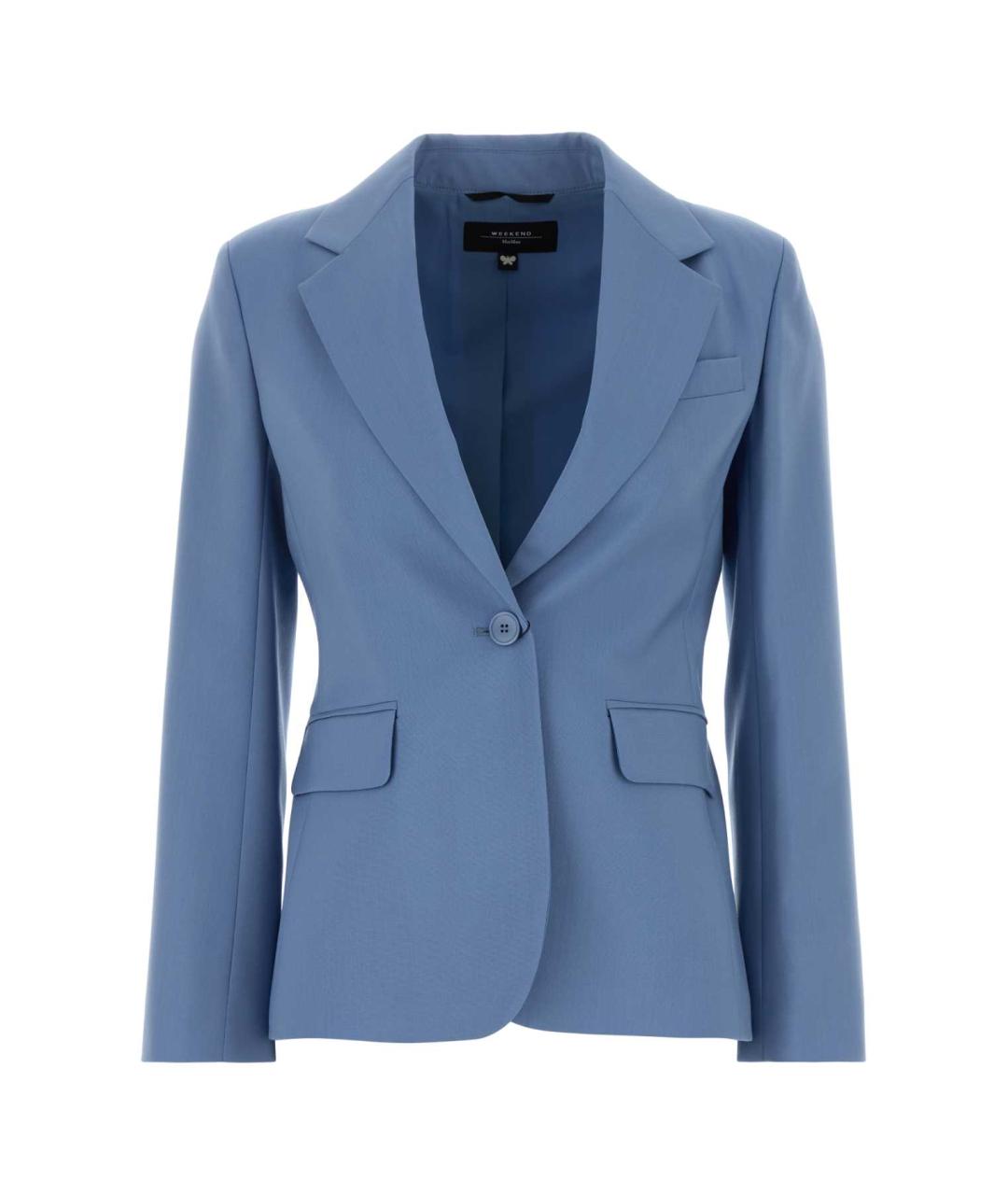 WEEKEND MAX MARA Голубой шерстяной жакет/пиджак, фото 1