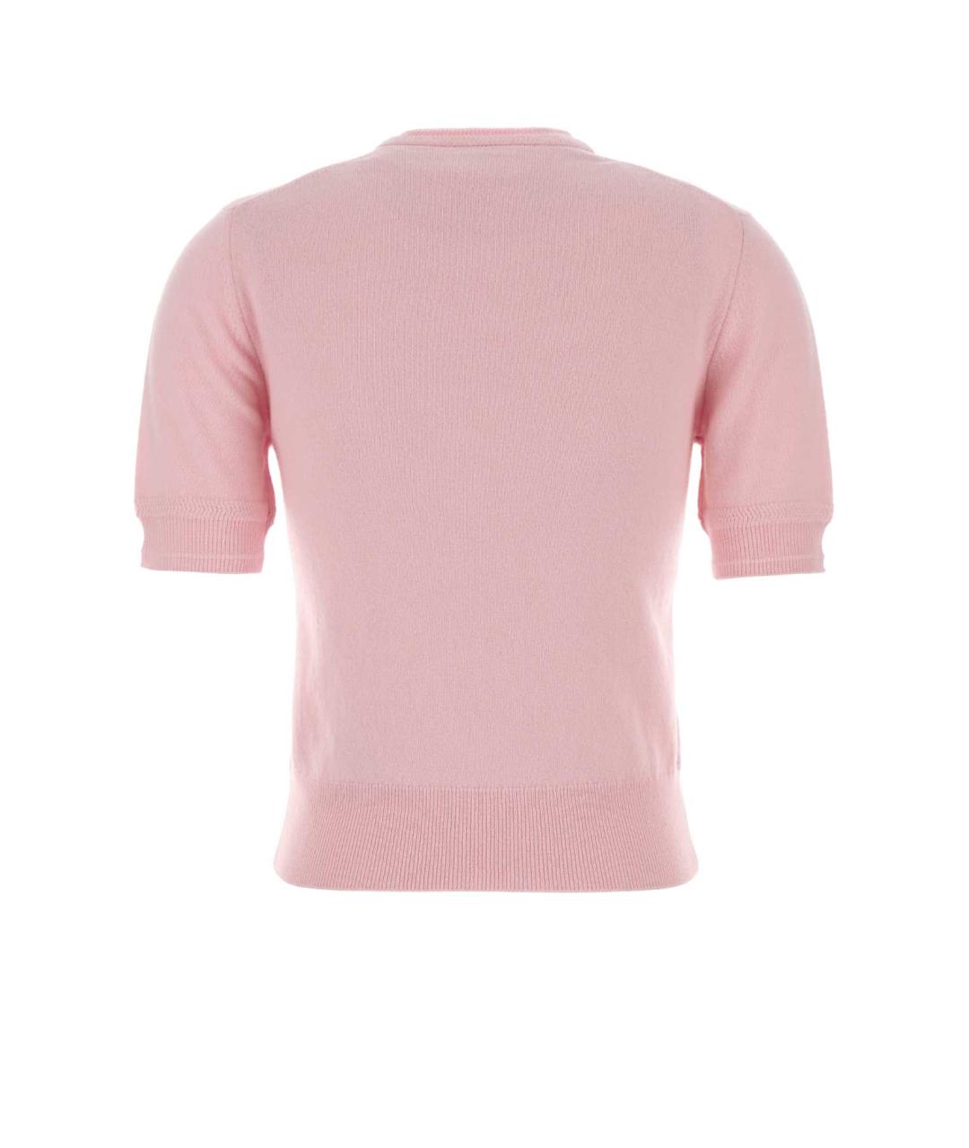 JIL SANDER Розовая шерстяная футболка, фото 2