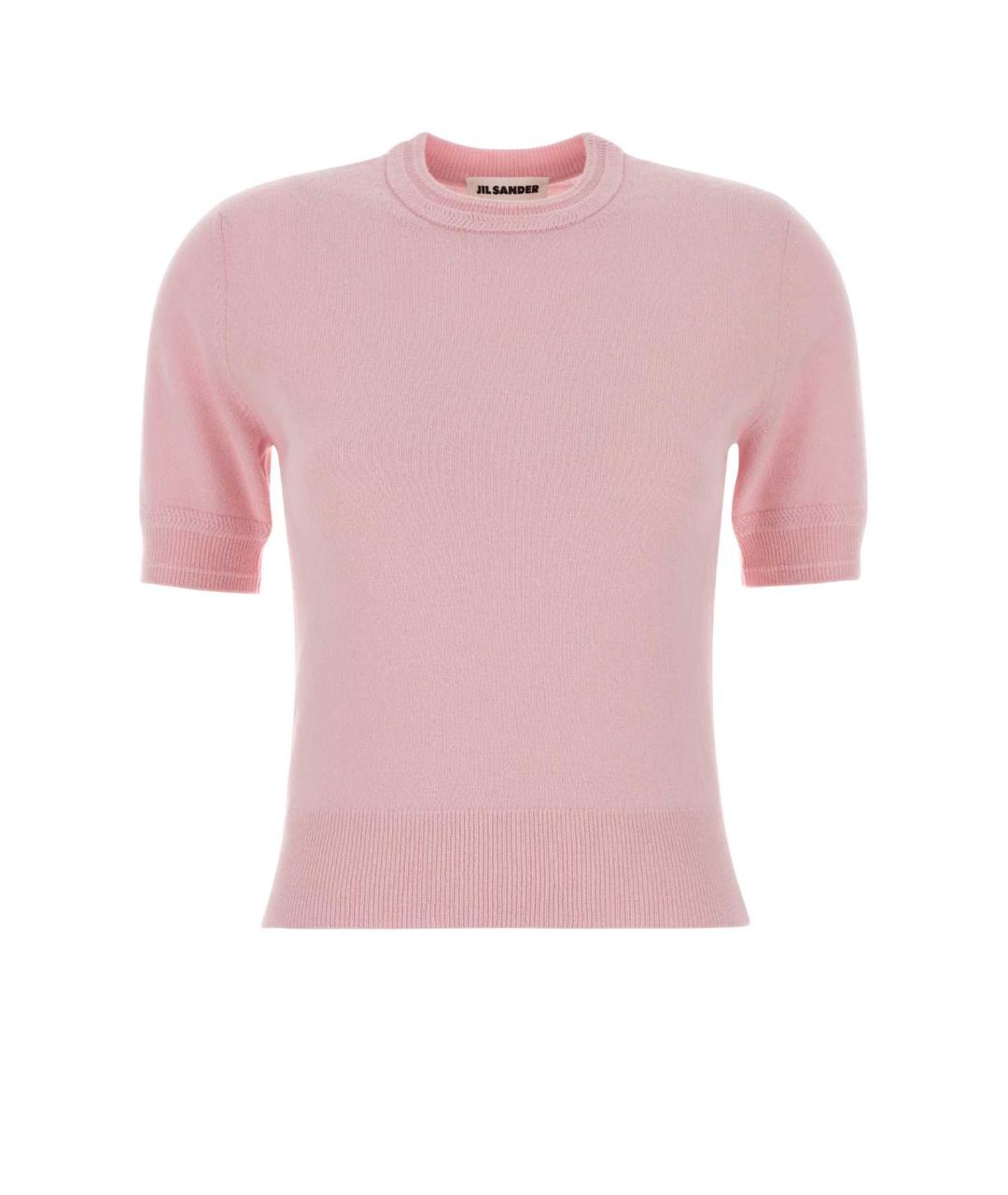 JIL SANDER Розовая шерстяная футболка, фото 1