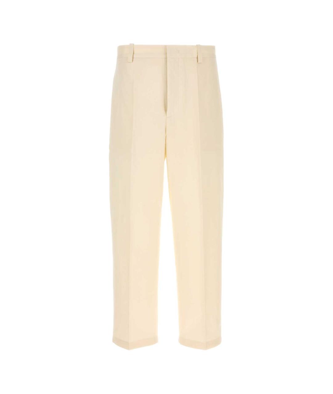 JIL SANDER Бежевые хлопковые повседневные брюки, фото 1