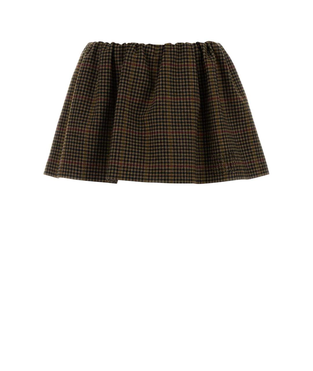 MIU MIU Мульти шерстяная юбка мини, фото 1