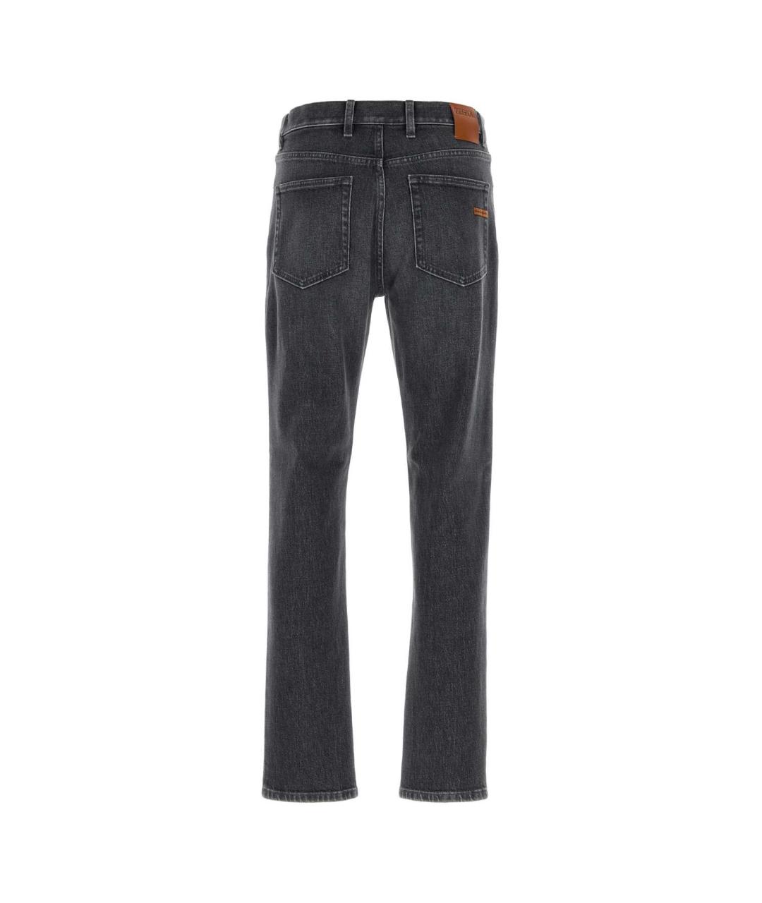 ZEGNA Серые хлопковые прямые джинсы, фото 2