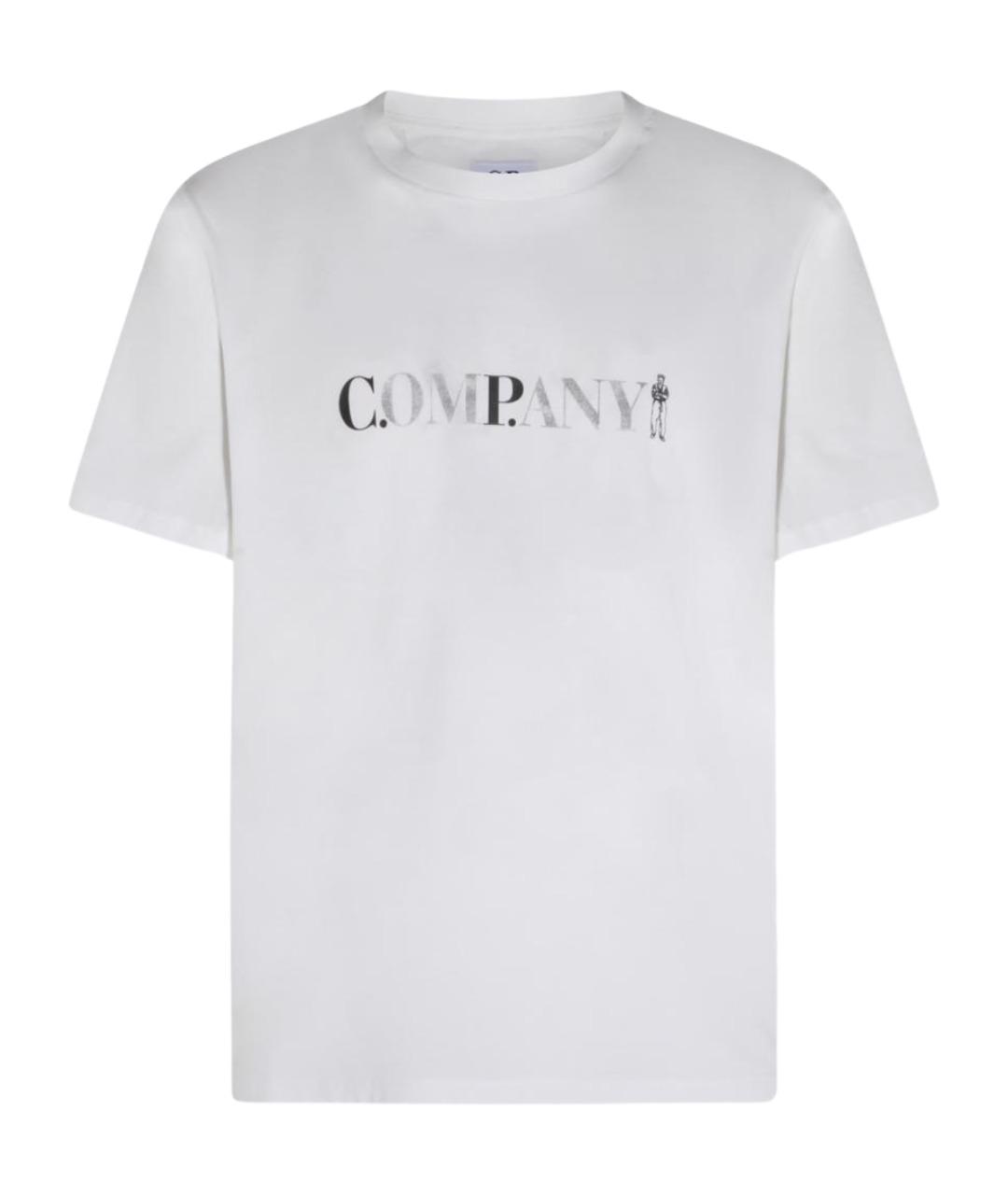 CP COMPANY Белая хлопковая футболка, фото 1