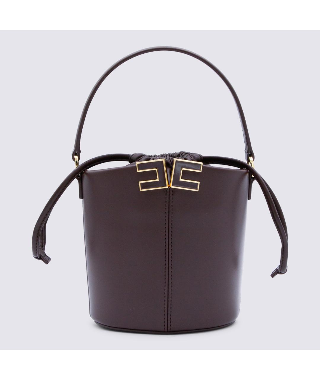 ELISABETTA FRANCHI Коричневая сумка тоут из искусственной кожи, фото 5