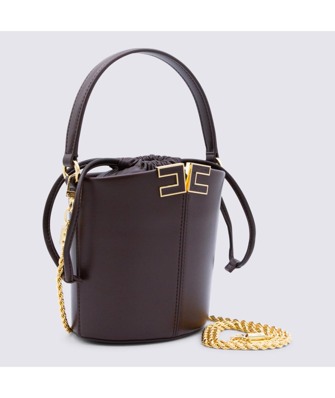 ELISABETTA FRANCHI Коричневая сумка тоут из искусственной кожи, фото 2