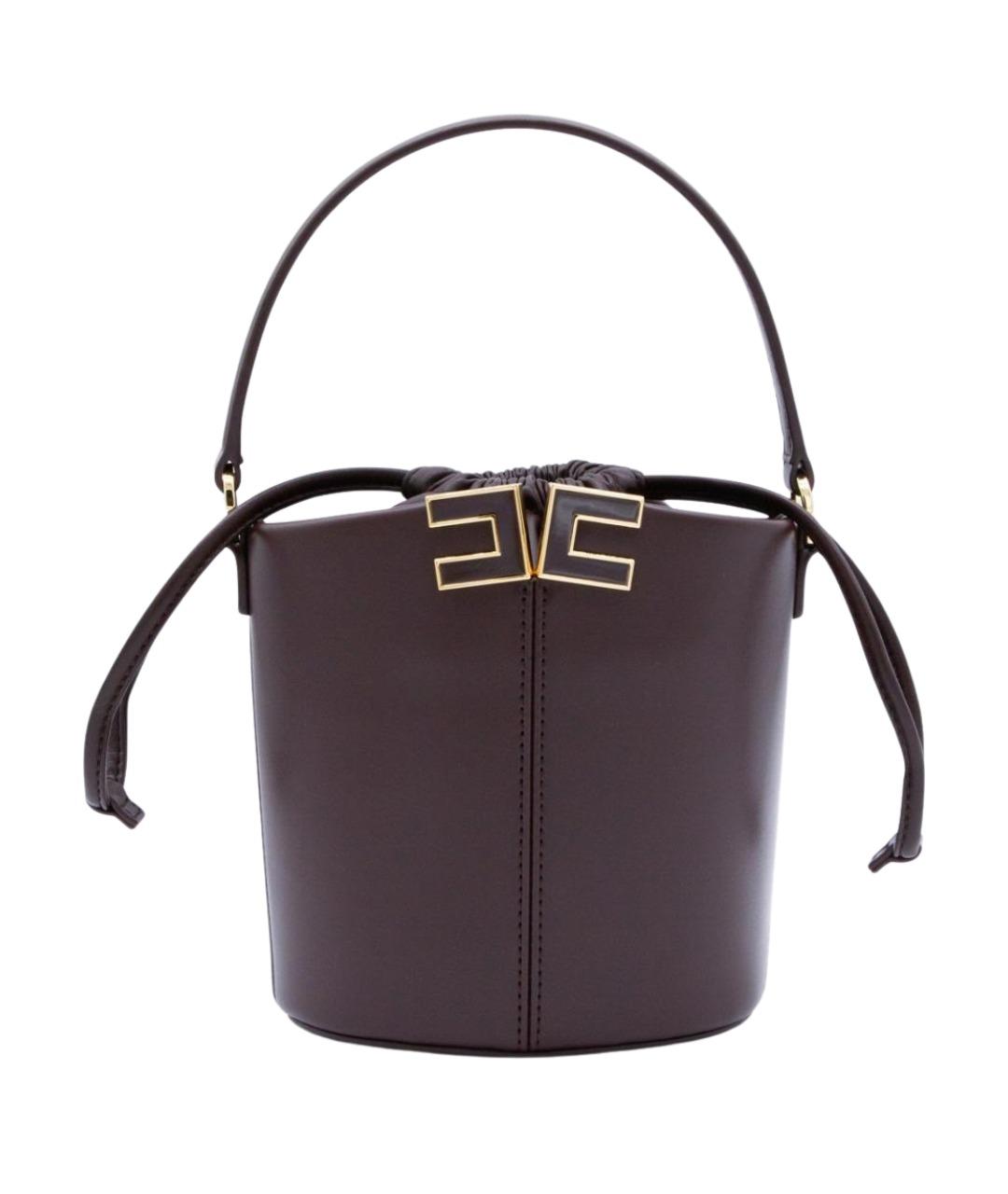 ELISABETTA FRANCHI Коричневая сумка тоут из искусственной кожи, фото 1