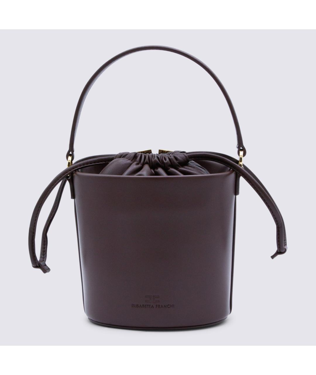 ELISABETTA FRANCHI Коричневая сумка тоут из искусственной кожи, фото 3