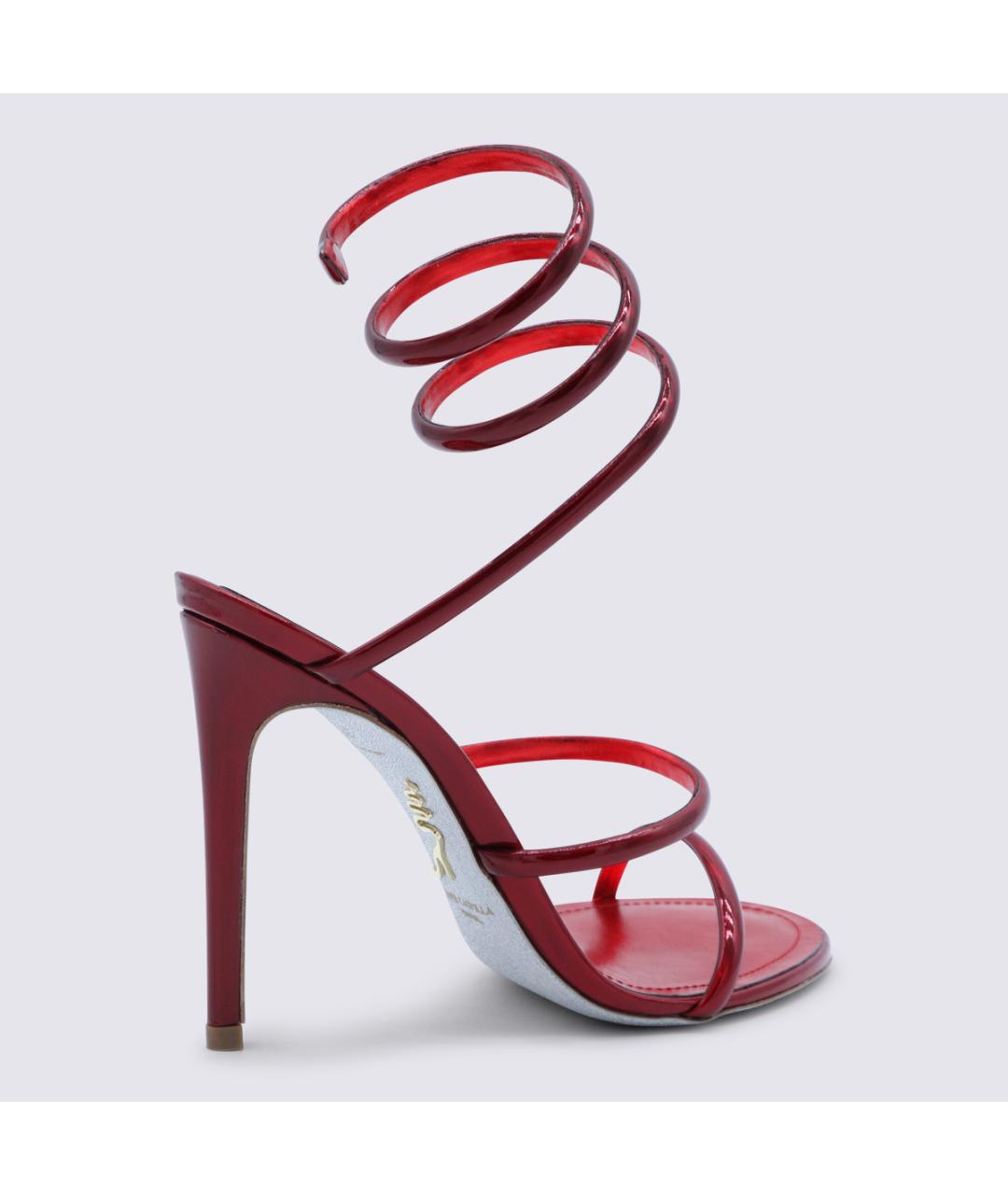 RENE CAOVILLA Красные кожаные босоножки, фото 3