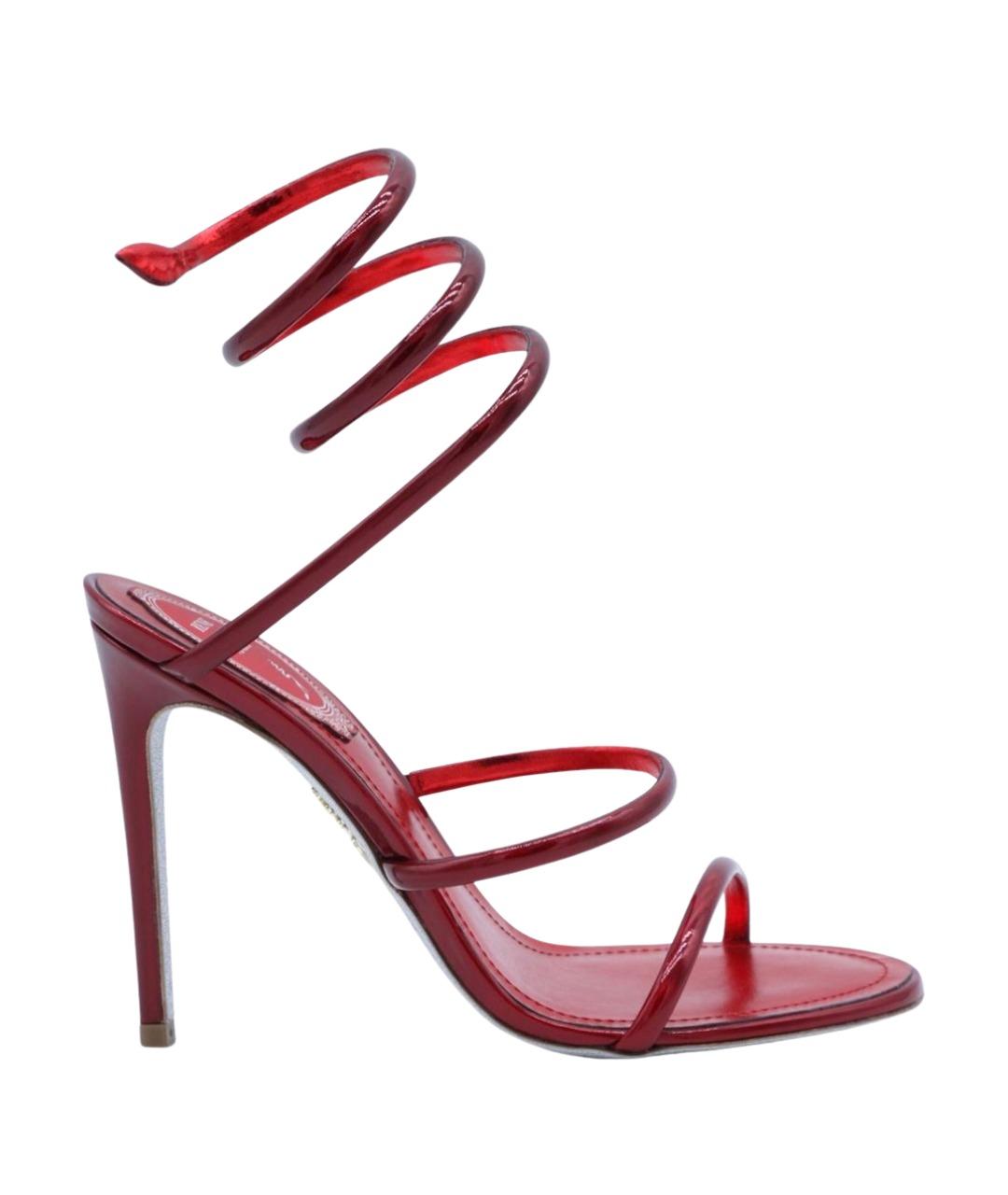 RENE CAOVILLA Красные кожаные босоножки, фото 1