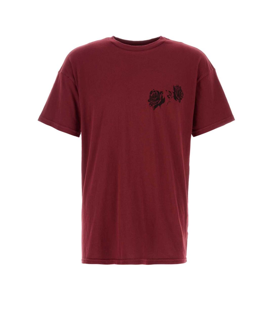 WILLY CHAVARRIA Бордовая хлопковая футболка, фото 1