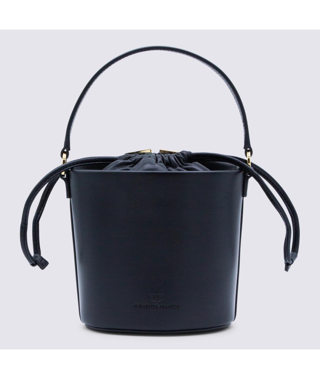 ELISABETTA FRANCHI Черная кожаная сумка тоут, фото 3