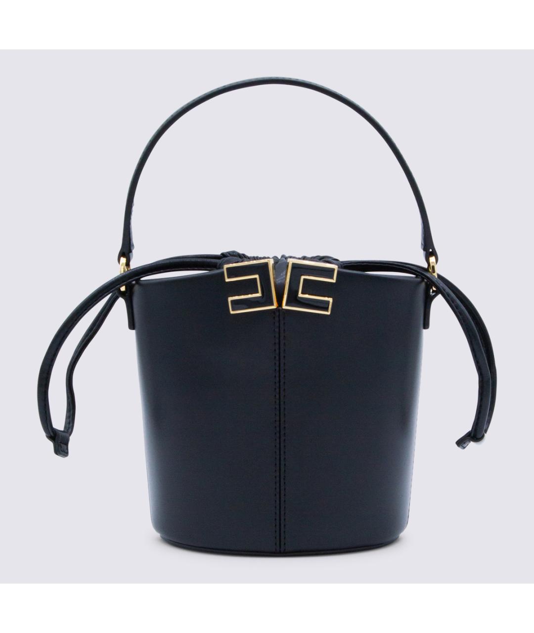 ELISABETTA FRANCHI Черная кожаная сумка тоут, фото 5