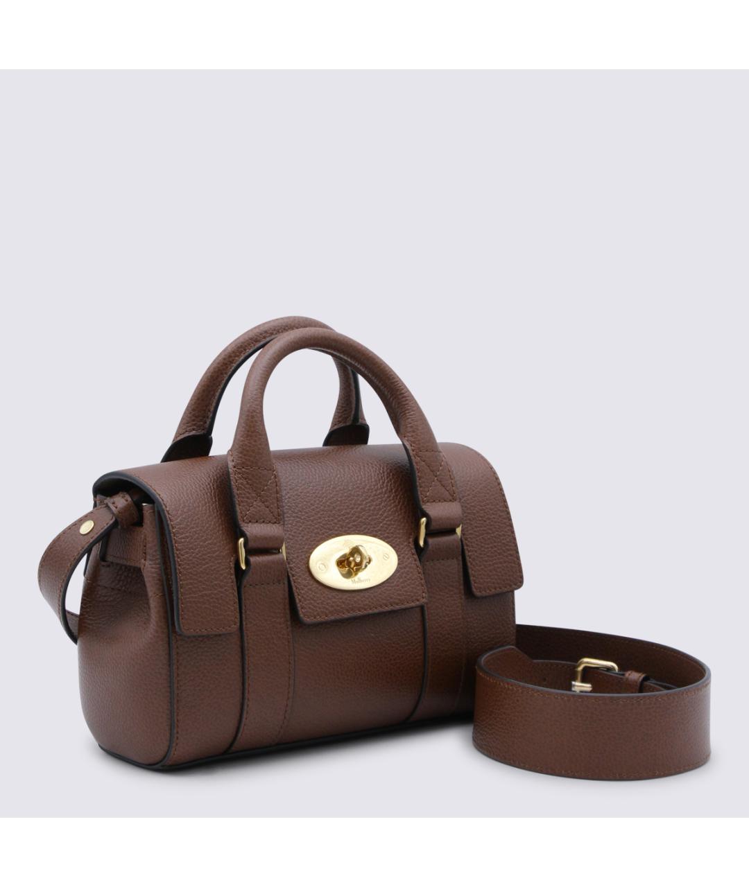 MULBERRY Коричневая кожаная сумка с короткими ручками, фото 2