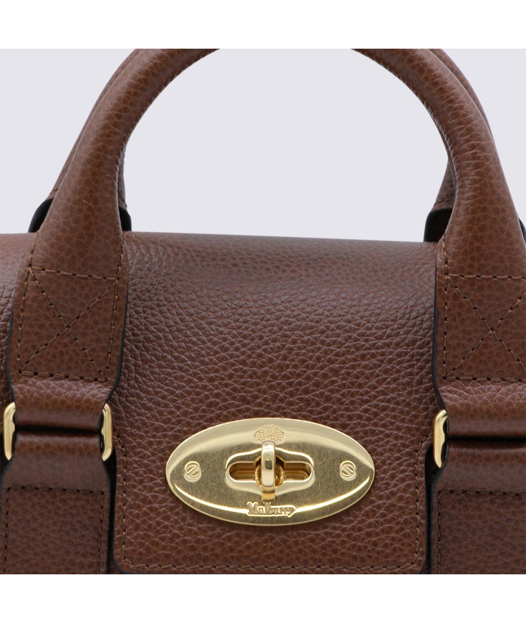 MULBERRY Коричневая кожаная сумка с короткими ручками, фото 4