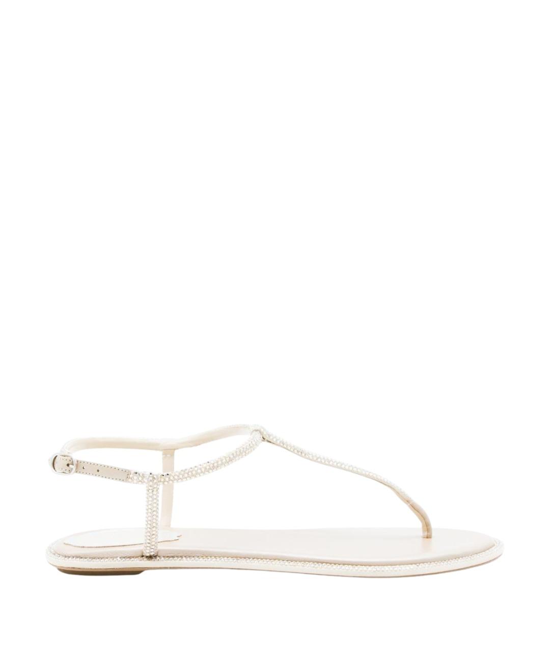 RENE CAOVILLA Бежевые кожаные сандалии, фото 1