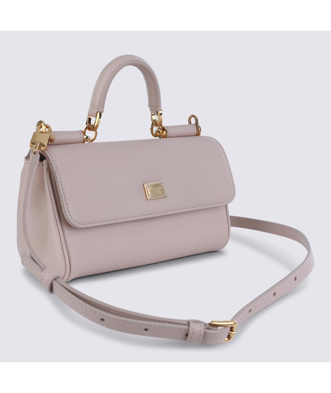 DOLCE&GABBANA Розовая кожаная сумка тоут, фото 2