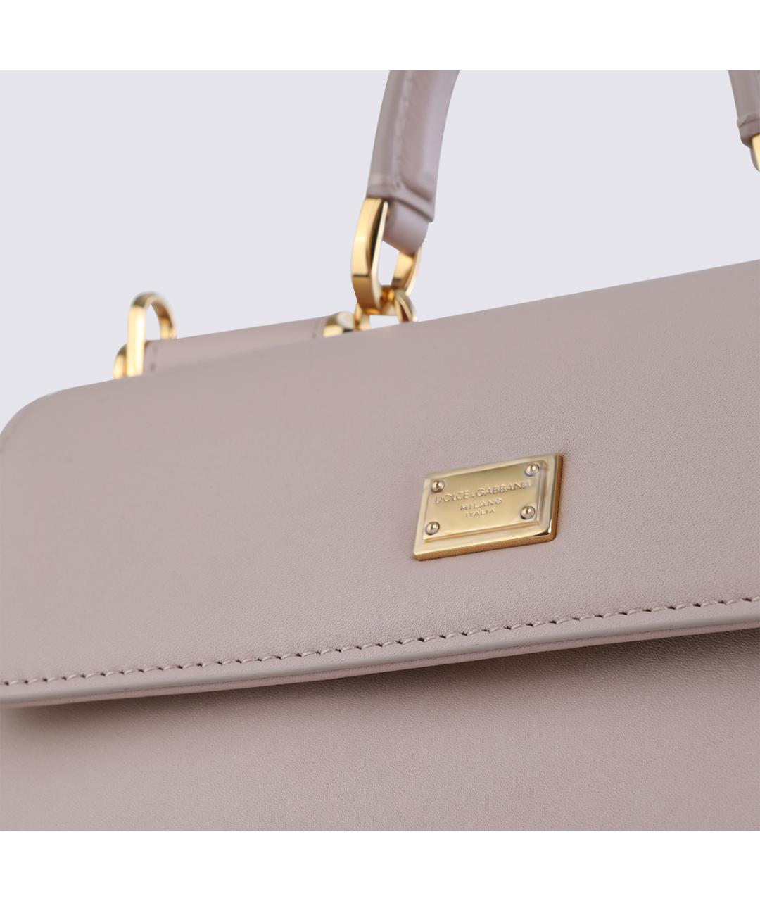 DOLCE&GABBANA Розовая кожаная сумка тоут, фото 4