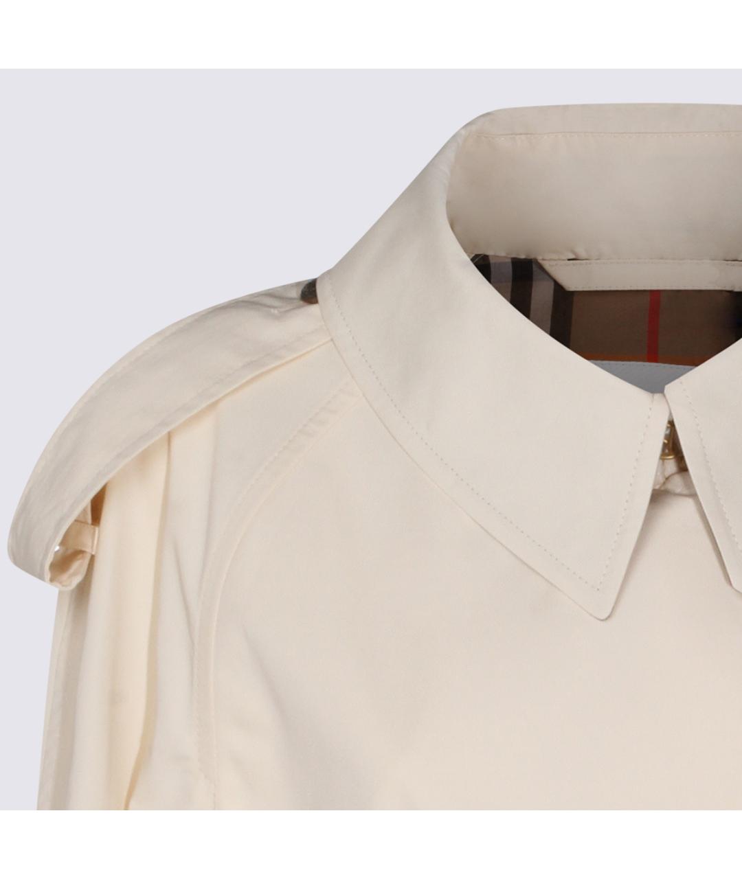 BURBERRY Белый хлопковый тренч/плащ, фото 4