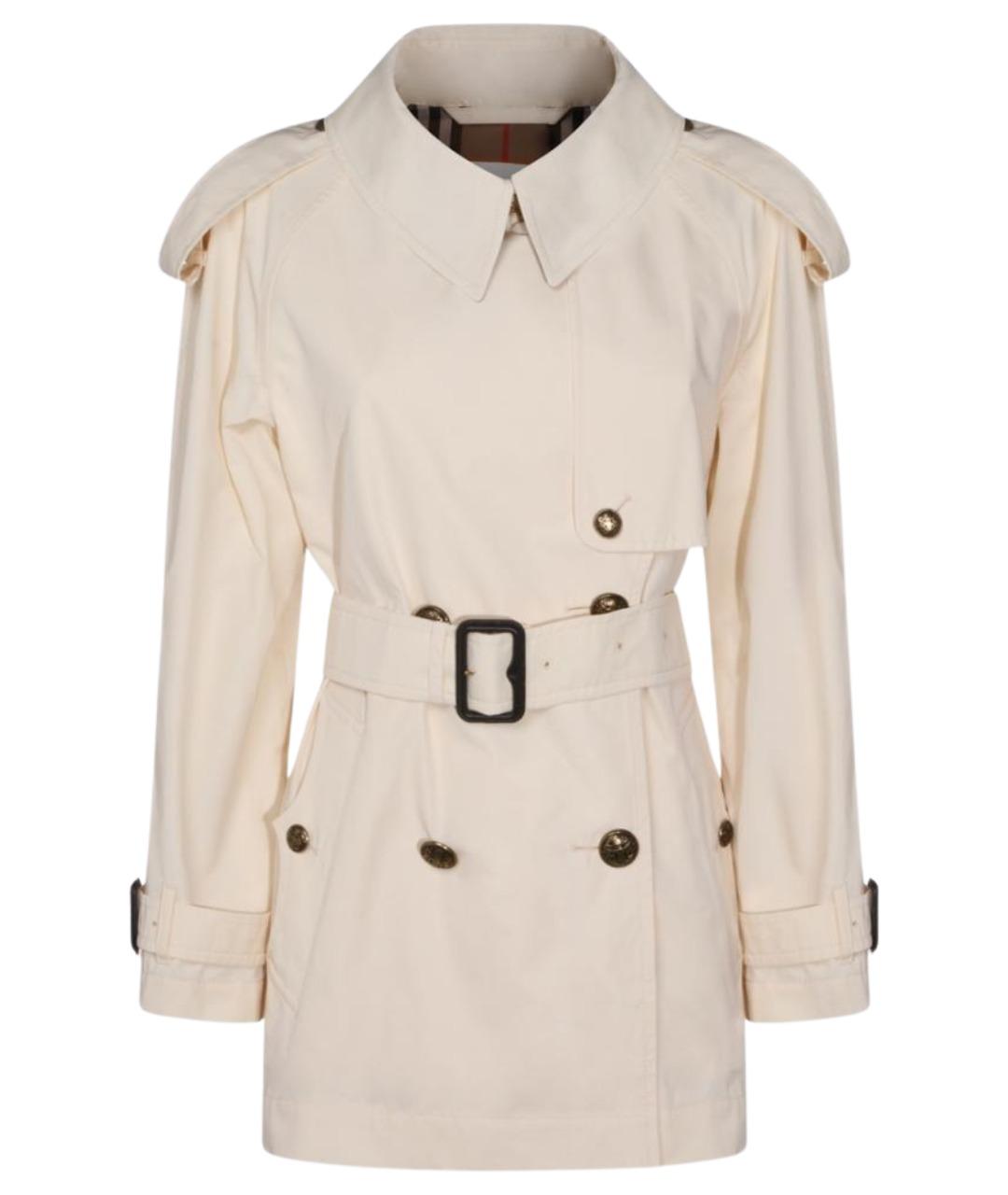 BURBERRY Белый хлопковый тренч/плащ, фото 1