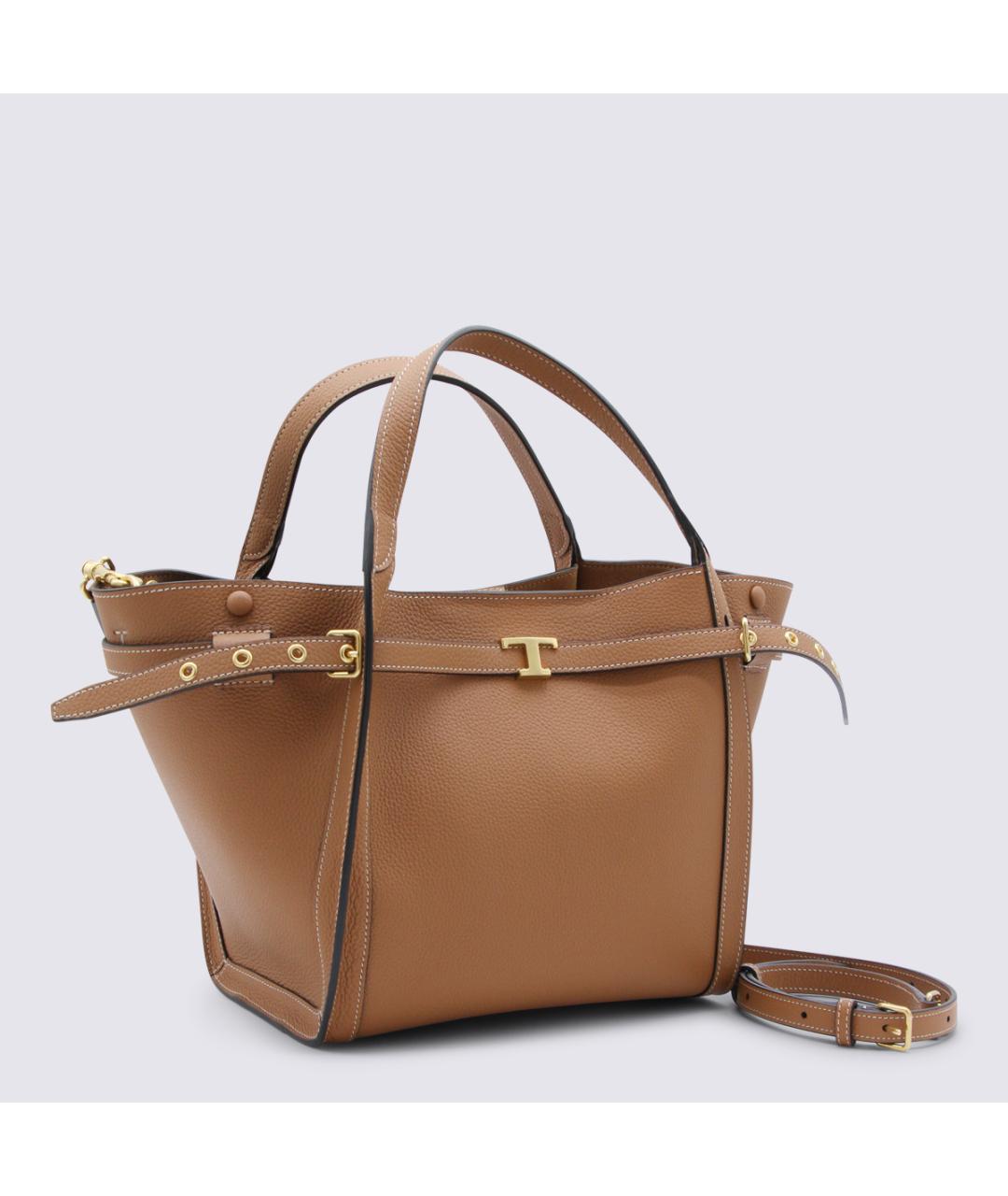 TOD'S Коричневая кожаная сумка тоут, фото 3