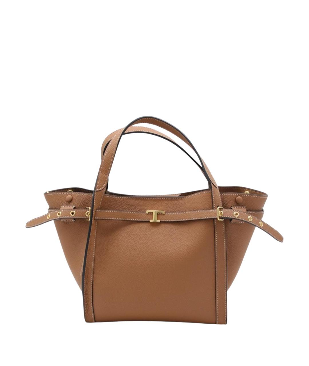 TOD'S Коричневая кожаная сумка тоут, фото 1