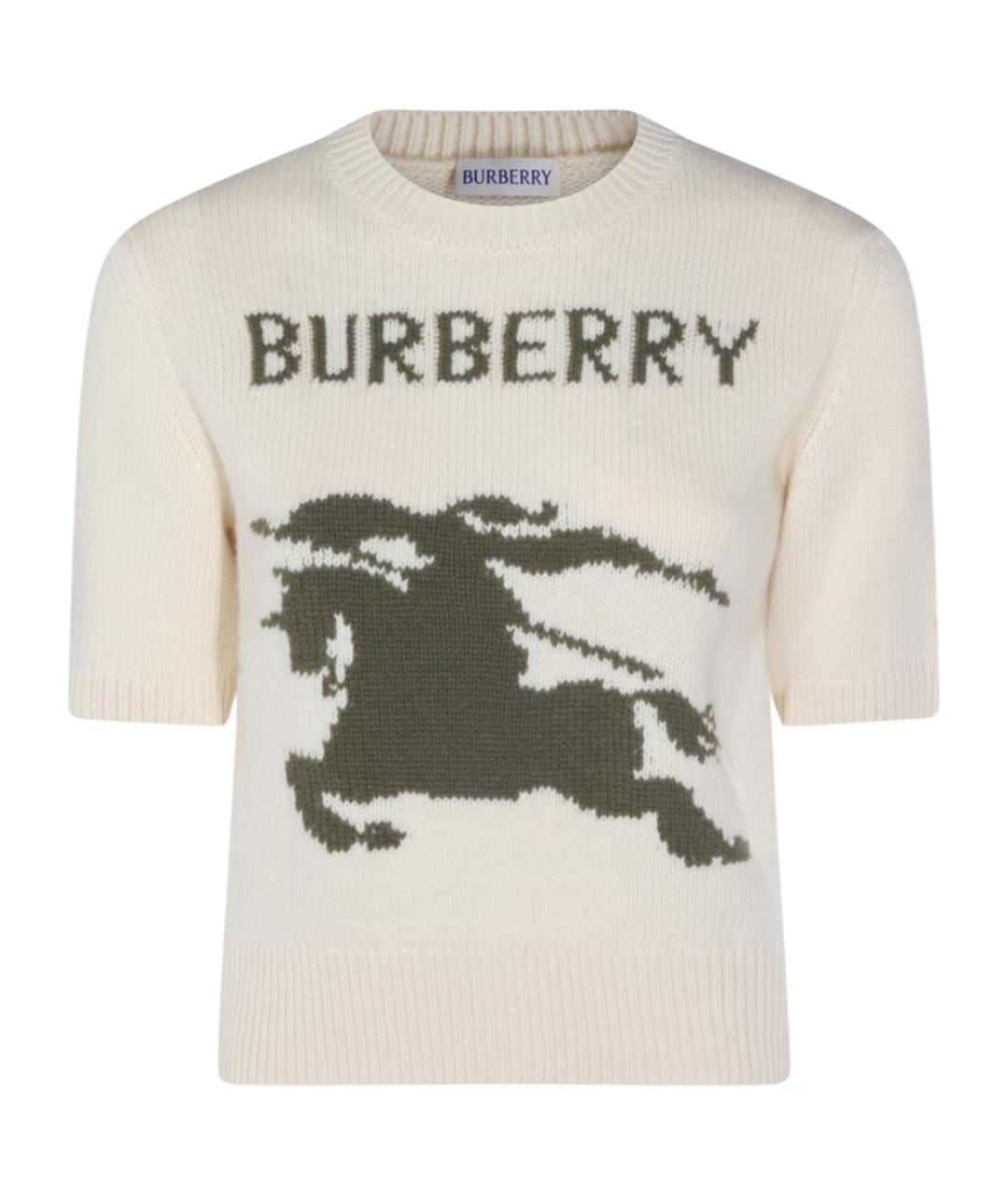 BURBERRY Белый кашемировый джемпер / свитер, фото 1