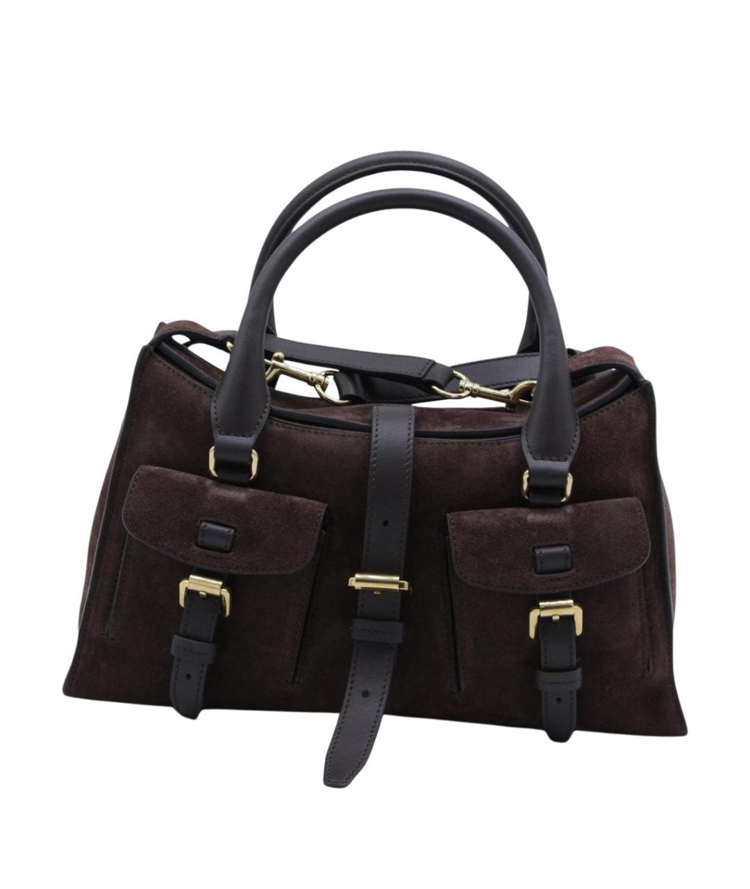 MULBERRY Коричневая замшевая сумка тоут, фото 1